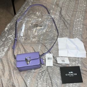 Coach mini light violet patent leather crossbody wallet